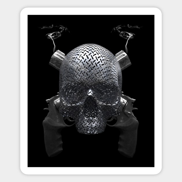 Son of a Gun Skull Magnet by vonHobo